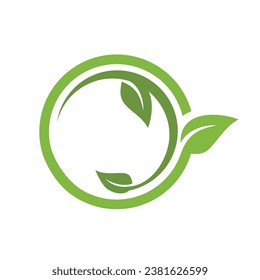 green leaf icon, simple flat design.
