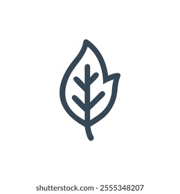 Green leaf icon for sustainable, eco-friendly designs, representing nature, plant life, and environmental protection.