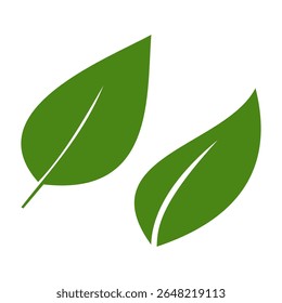 Green leaf icon symbol. Leaf Icon. Elements design for eco, bio, natural, vegan labels.