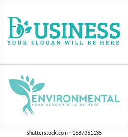 Green leaf icon symbol initial root modern logo idea suitable for Environmental Business Project Government Agency ecology illustration organic development healthy nature company corporate