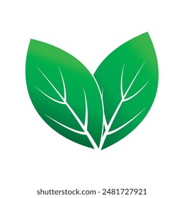 Green leaf icon, symbol, vector design. Spring leaf, Leaf icon ecology, nature element, environment and nature eco sign. Vector illustration.