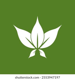 Green Leaf icon and Symbol Vector Template Illustration