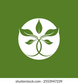 Green Leaf icon and Symbol Vector Template Illustration