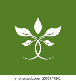 Green Leaf icon and Symbol Vector Template Illustration