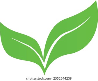 Green Leaf icon, Tree Leaf icon, nature element sign, Leaves icon, Natural sign, vegetarian symbol