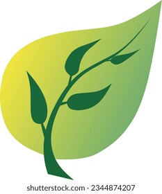 Green leaf icon, tree vector, Newly growing light green plant, new tree logo, Vegetarian logo, Green icon
