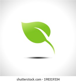 Green leaf icon vector