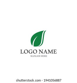 green leaf icon vector illustration template design