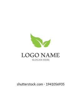 green leaf icon vector illustration template design