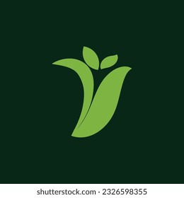 green leaf icon vector illustration.