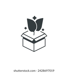 Green leaf icon, vector illustration