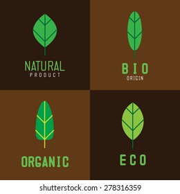 Green leaf icon. Vector illustration.