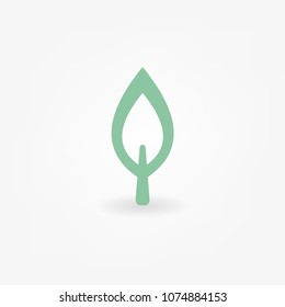 Green Leaf Icon Vector Illustrations