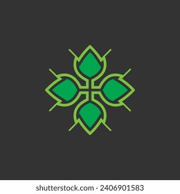 Green Leaf Icon Vector Illustrations