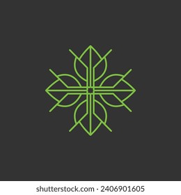 Green Leaf Icon Vector Illustrations