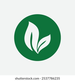 Green leaf icon vector logo design template