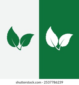 Plantilla de diseño de logotipo de Vector de icono de hoja verde