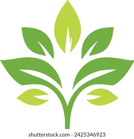 green leaf icons collections on white background vector illustrations