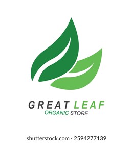 Green leaf icons design simple