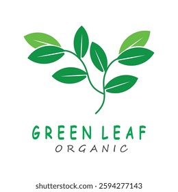 Green leaf icons design simple