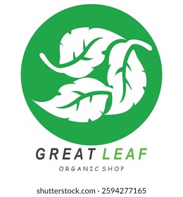 Green leaf icons design simple