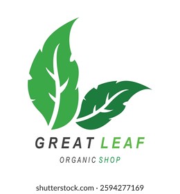 Green leaf icons design simple