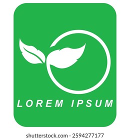Green leaf icons design simple
