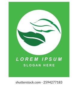 Green leaf icons design simple