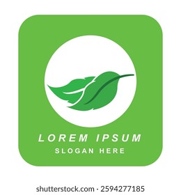Green leaf icons design simple