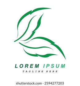 Green leaf icons design simple