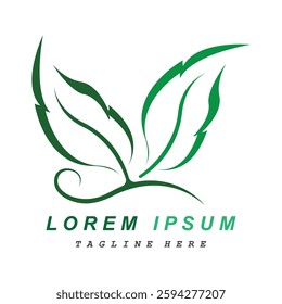Green leaf icons design simple