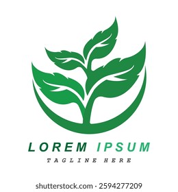 Green leaf icons design simple