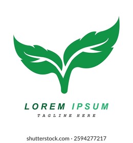 Green leaf icons design simple