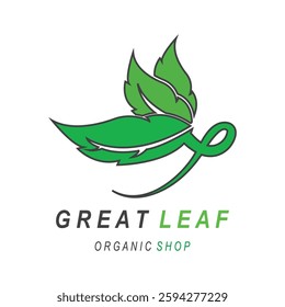 Green leaf icons design simple
