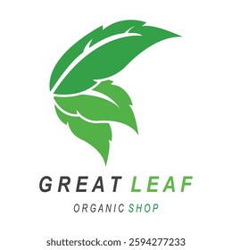 Green leaf icons design simple