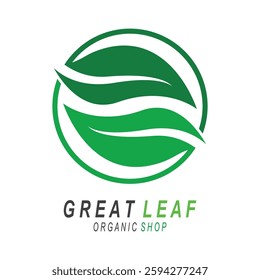 Green leaf icons design simple