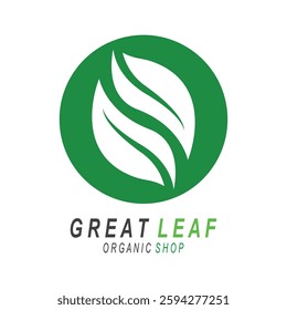 Green leaf icons design simple