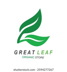 Green leaf icons design simple