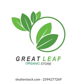 Green leaf icons design simple
