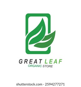 Green leaf icons design simple