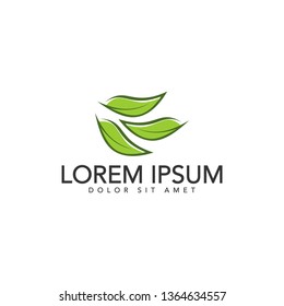 green leaf icons design template vector - 
