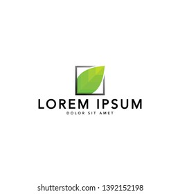 green leaf icons design template vector
