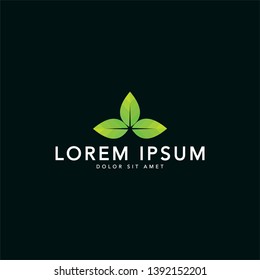 green leaf icons design template vector