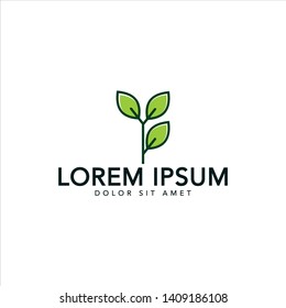 green leaf icons design template vector
