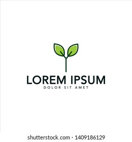 green leaf icons design template vector
