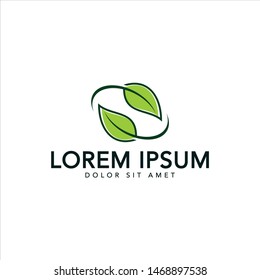 green leaf icons design template vector
