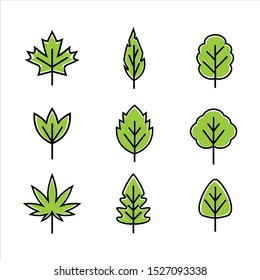 green leaf icons design template vector
