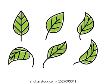 Green Leaf Icons Design Template Vector Stock Vector (Royalty Free ...