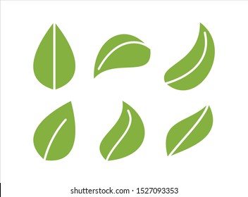 green leaf icons design template vector
