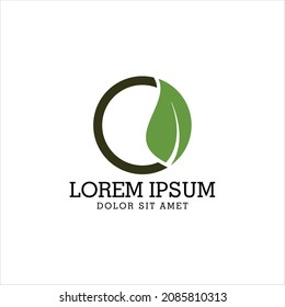 plantilla de diseño de iconos de hoja verde vectorial

